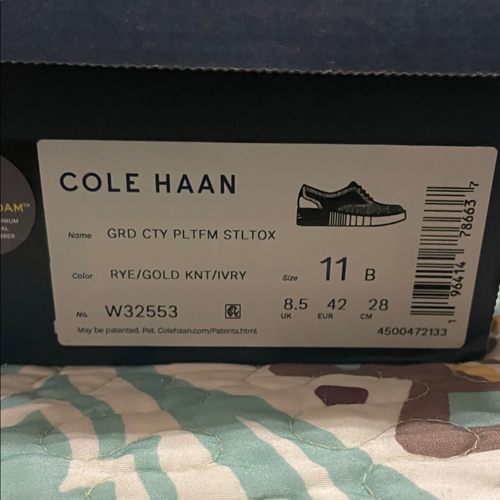 Cole Haan Rye and Gold Platform Sneakers